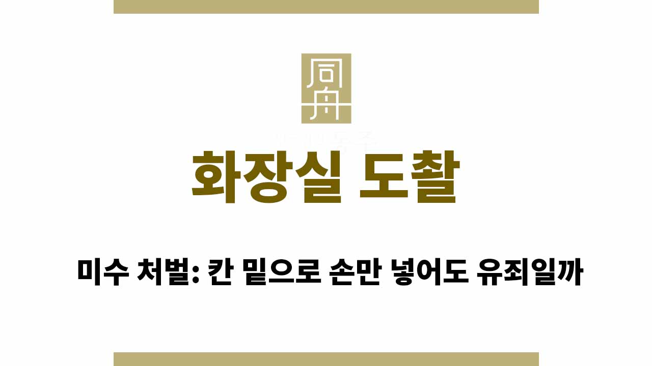 ec7527c60d72c41eb8bec4642dd9db11_1764740039_828.jpg 화장실 도촬 미수 처벌: 칸 밑으로 손만 넣어도 유죄일까