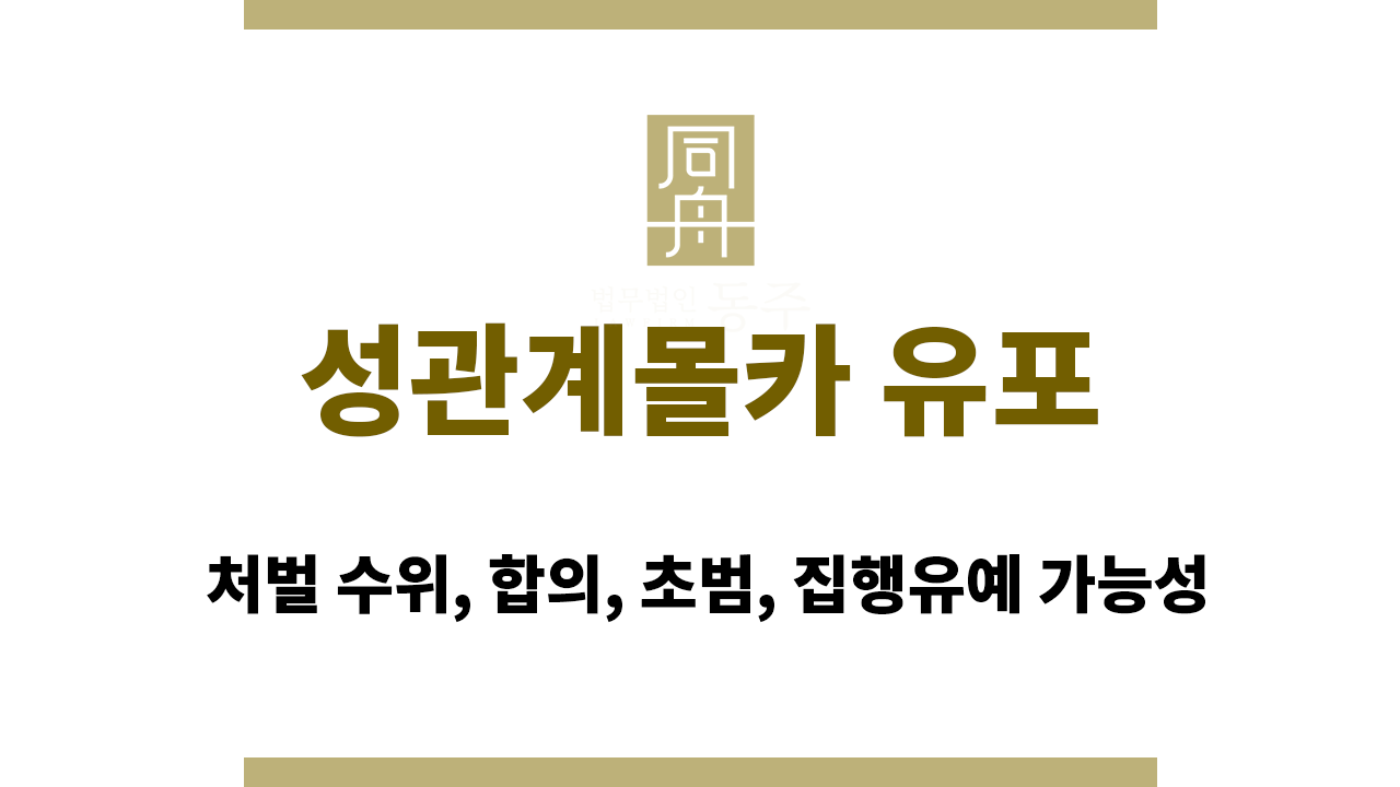 성관계몰카 유포｜처벌 수위, 합의, 초범, 집행유예 가능성